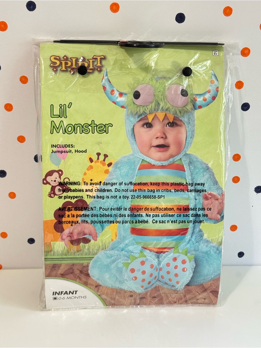 Spirit Lil' Monster Infant Costume - Light Blue Plush - 2 Piece